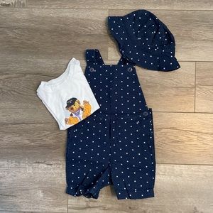 Ralph Lauren Navy Blue Overall 3 Piece Set